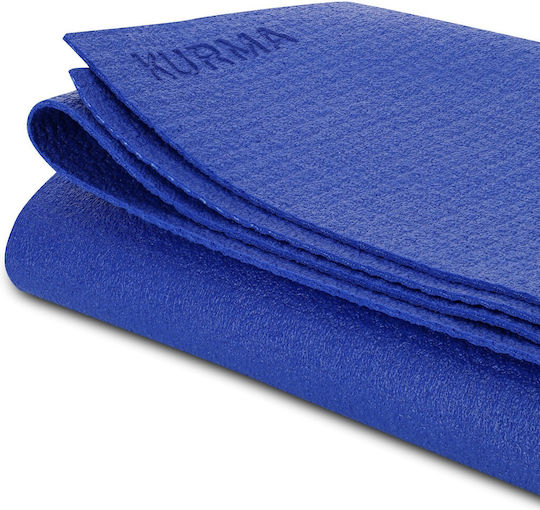 Kurma Αναδιπλούμενο Στρώμα Γυμναστικής Yoga Μπλε (185x60cm)