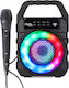 Karaoke-Lautsprecher mit Kabelgebundenem Mikrofon MeMe Music 612510 Schwarz
