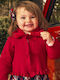 Kinder-Strickjacke mit Kapuze Rot