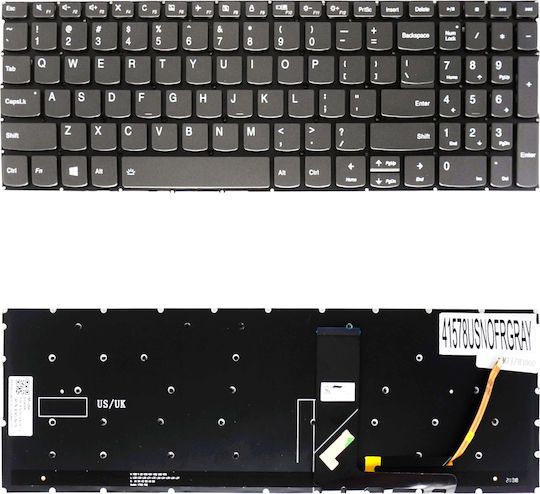 Клавиатура за лаптоп Keyboard Lenovo Ideapad S540-15iwl 81ne 81q1 81sw S540-15iml 81ng Sn20p24105 V171020bs1-us 5cb0u42538 Us Без Рамка Сив КОД.41578usnofrgray