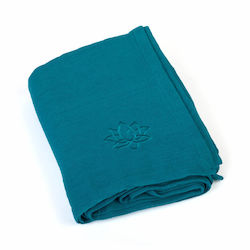 Bodhi Shavasana Cotton Yoga Blanket Turquoise
