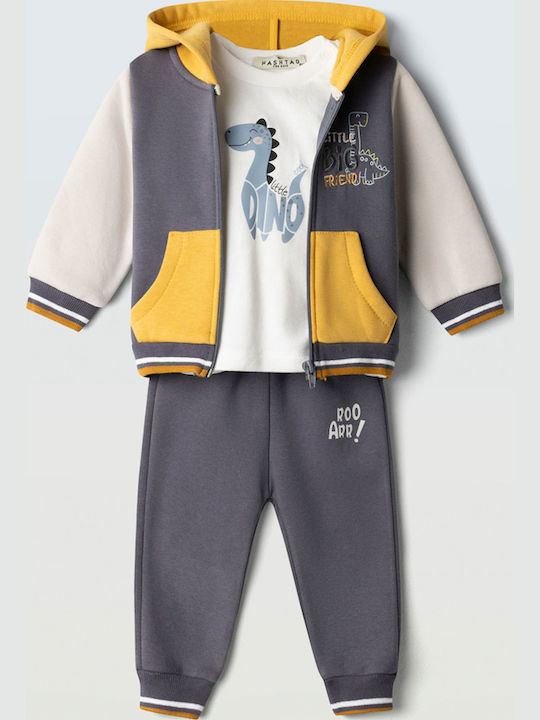 Kinderbekleidungssets mit Hosen & Mantel Winter 3Stücke Anthrazit