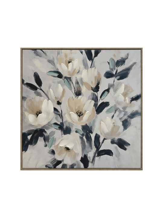 Canvas Painting Blue & White Florals 62x62x2.8