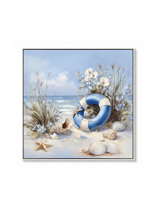 Canvas Painting Summer Breeze & Sea Shells 62x62x2.8
