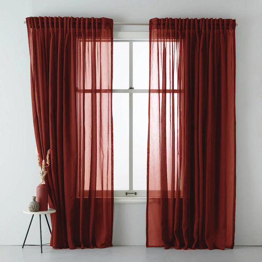 Saray Home Κουρτίνα με Τρέσα Κόκκινο 210x280εκ.