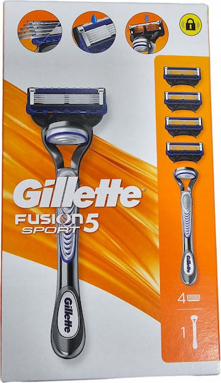 Gillette Razor With Refillable 5 Blades Head