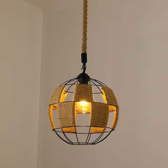 Κρεμαστό Φωτιστικό Boho Πλέγμα με Ντουί E27 30x30εκ.