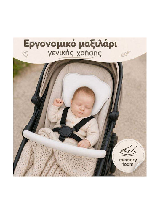 Bo Jungle Βρεφικό Μαξιλάρι Ύπνου Memory Foam Snow 20x25εκ.