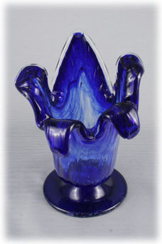 Vigilölampen Tischplatte Fusionsglas Blau Maße 11 x 12 cm