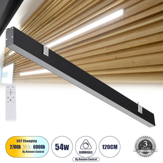 GloboStar LED Linear Wall Light 54W Warm White IP20 L120xH7cm