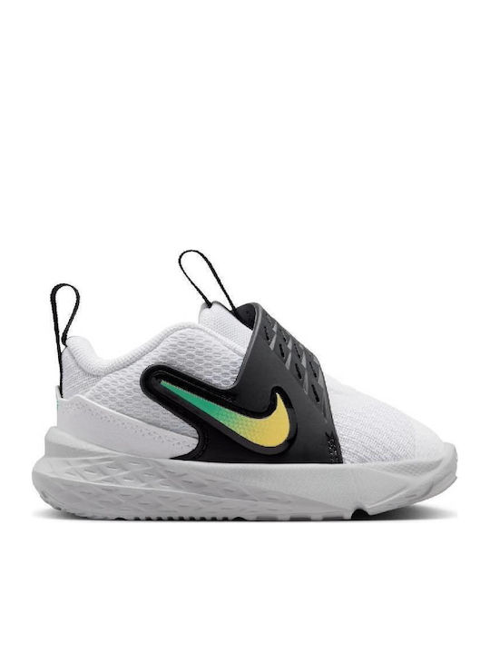 Team Hustle D 12 Kids Sports Shoes Running with Hoop & Loop Closure White