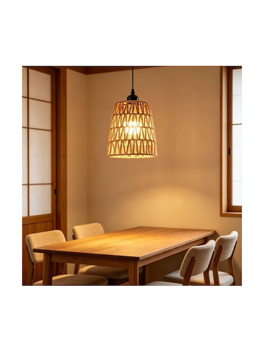Boho Grid Pendant Light with E27 Socket 20x18cm