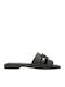 Leather Women's Flat Sandals Black
