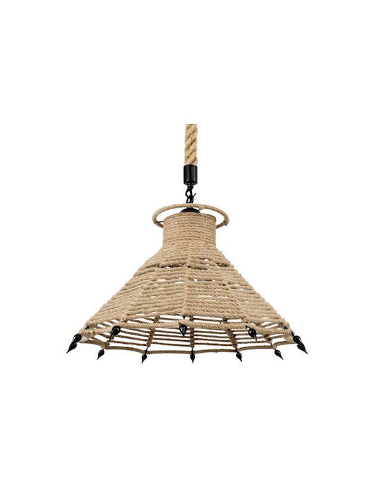 Boho Grid Pendant Light with E27 Socket 46x23cm