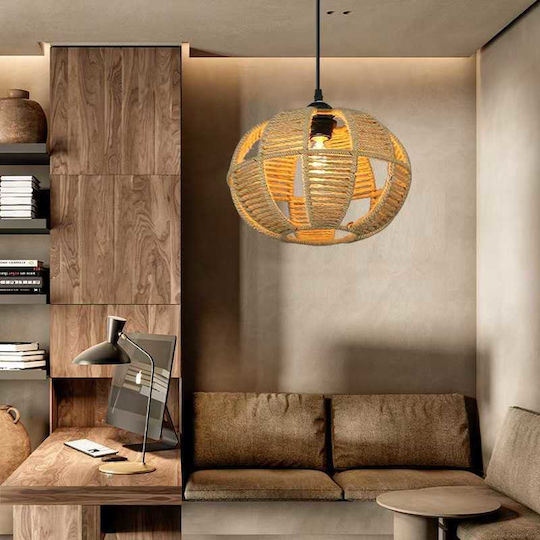Κρεμαστό Φωτιστικό Boho Πλέγμα με Ντουί E27 30x19εκ.