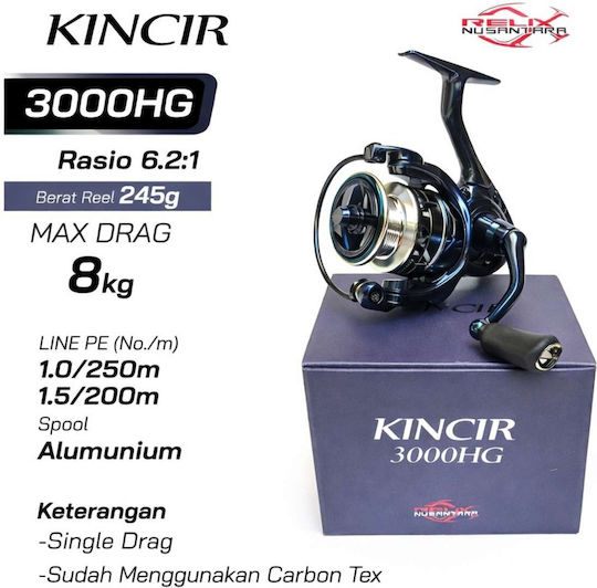 Relix Kincir 3000HG Риболовна макара за Леко рокфишинг (LRF) / Спининг J2BR-KIN-REK3KGBL00