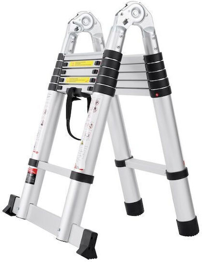 Scară Telescopică Din Aluminiu Dublă Cu 12 Trepte Înălțime Maximă 3.8m