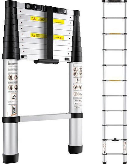 Scară Telescopică Din Aluminiu Simplă Cu 11 Trepte Înălțime Maximă 3.2m
