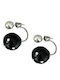 FantazyStores Earrings Made Of Steel With Black Pearls