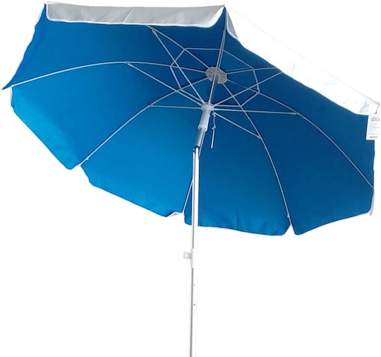 Mega Bazaar Folding Aluminum Beach Umbrella Diameter 2.3m with Blue Air Duct
