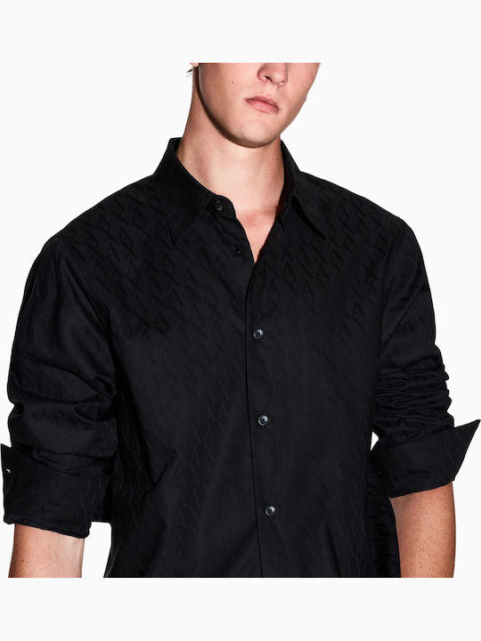Armani Exchange Дълъг ръкав Риза Черна