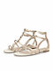 Flache Sandalen Für Damen Gold