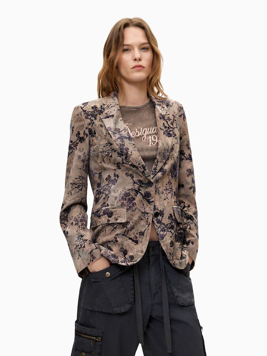 Desigual Langes Damen Blazer Beige