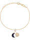 Jcou Women's Bracelet Chain Made of Silver Gold Plated with Zircon