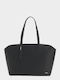 Leder Damen Handtasche Tote Handgelenk Schwarz