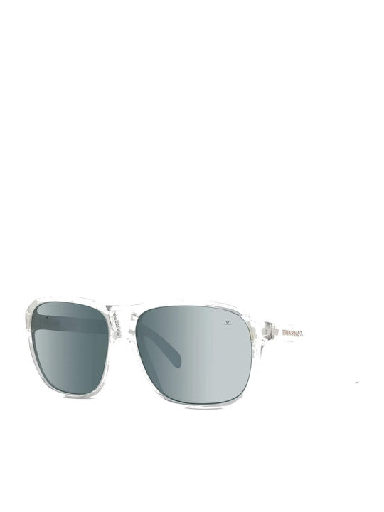 Men's Sunglasses with Transparent Horn-Rimmed Frame and Transparent Lenses