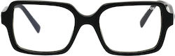 Epoka Shelly C01 Black Acetate Prescription Eyeglass Frames