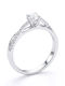 Paraxenies Single Stone Ring in White Gold 9K with Zircon