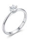 Paraxenies Single Stone Ring in White Gold 9K with Zircon