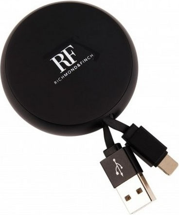 Richmond & Finch Ausziehbares USB 2.0 zu micro USB Kabel Schwarz 0,9 m 1 Stück