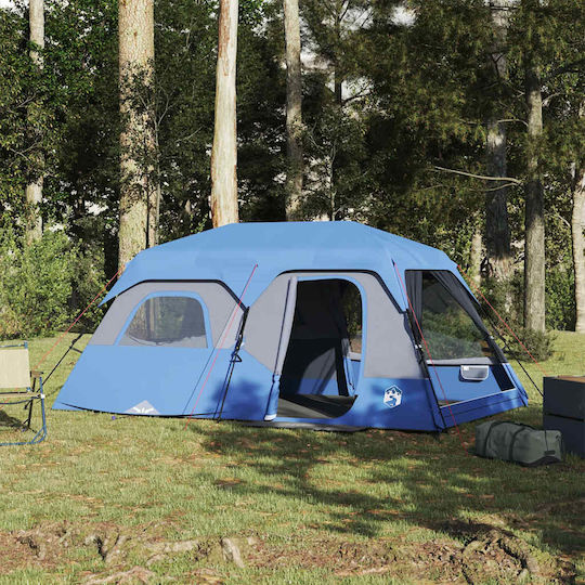 vidaXL Camping Tent Blue for 9 People 441x288x217cm