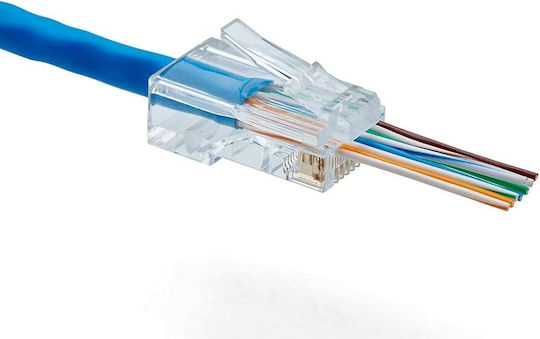 Ftt6-118 Φις Utp Cat6e Pass Through Rj45 50τεμ