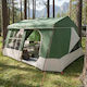 vidaXL Family Camping Tent Green with Double Cl...