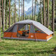 vidaXL Family Camping Tent Storage Grey with Do...