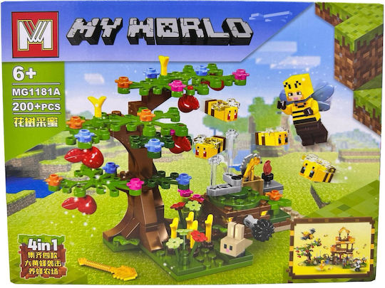 Set De Construcție Copac 4-în-1 Albine 200 Piese Compatibil Blocuri Lego Mg1181a
