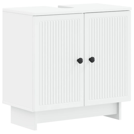 vidaXL Badezimmer Waschtisch-Einheit ohne Waschbecken M59.5xB31.5xH59cm Weiß