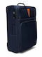 Diplomat Venice Large Fabric Blue Suitcase Height 75cm