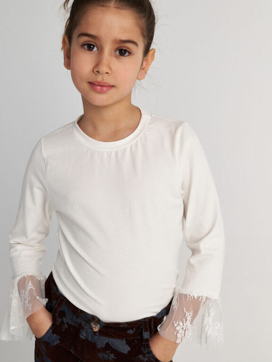 Two In A Castle Kids Long-sleeved White Blouse