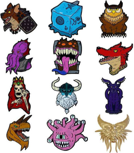 FaNaTtik Dungeons & Dragons World - Pins Display 50th Anniversary Mystery Set 12 Pieces Figure 12pcs