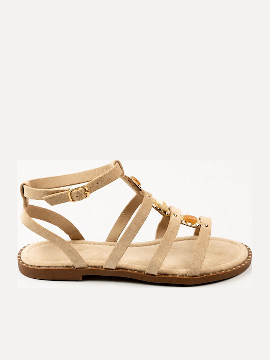 Fshoes Women's Flat Sandals Beige
