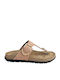 Leather Women's Flat Sandals Pink