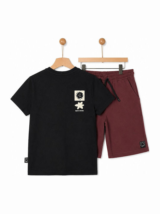 Kids Set with Shorts Summer 2 Pieces Burgundy