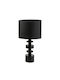 Zen Collection Metal Table Lamp with Black Shade and Base