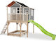 Exit Toys Wooden Kids Playhouse with Slide Grey