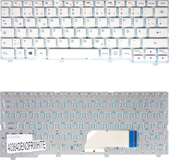 German Laptop Keyboard Lenovo Ideapad 100s-11iby 80r2 80r2006cau 80r2001cau 80r2001fus 5cb0k48350 5cb0k48352 5cb0k48393 De No Frame White Code 40364denofrwhite