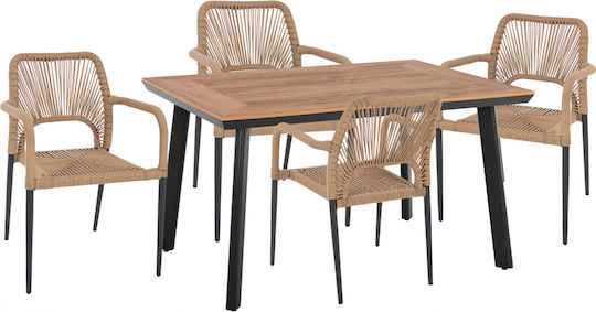 Garten- und Outdoor-Möbelsets Typsatz Speisesaal 5 Stück Homemarkt